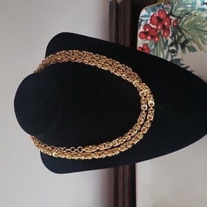 Joan Rivers Gold Tone Byzantine Chain Necklace 29" up to  33” With Extender